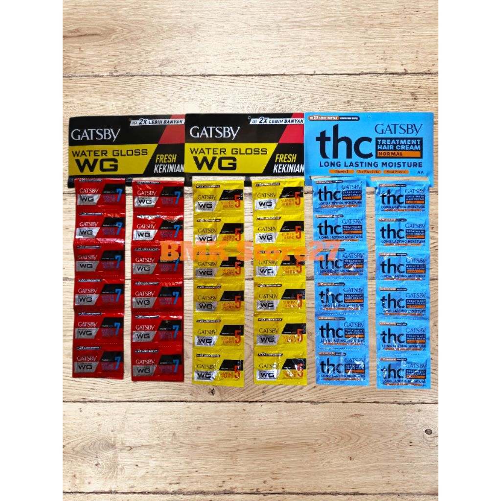 Gatsby Sachet - Gatsby Renceng - Gatsby Minyak Rambut 1 Pack Isi 24 Pcs ( 48 Sachet )