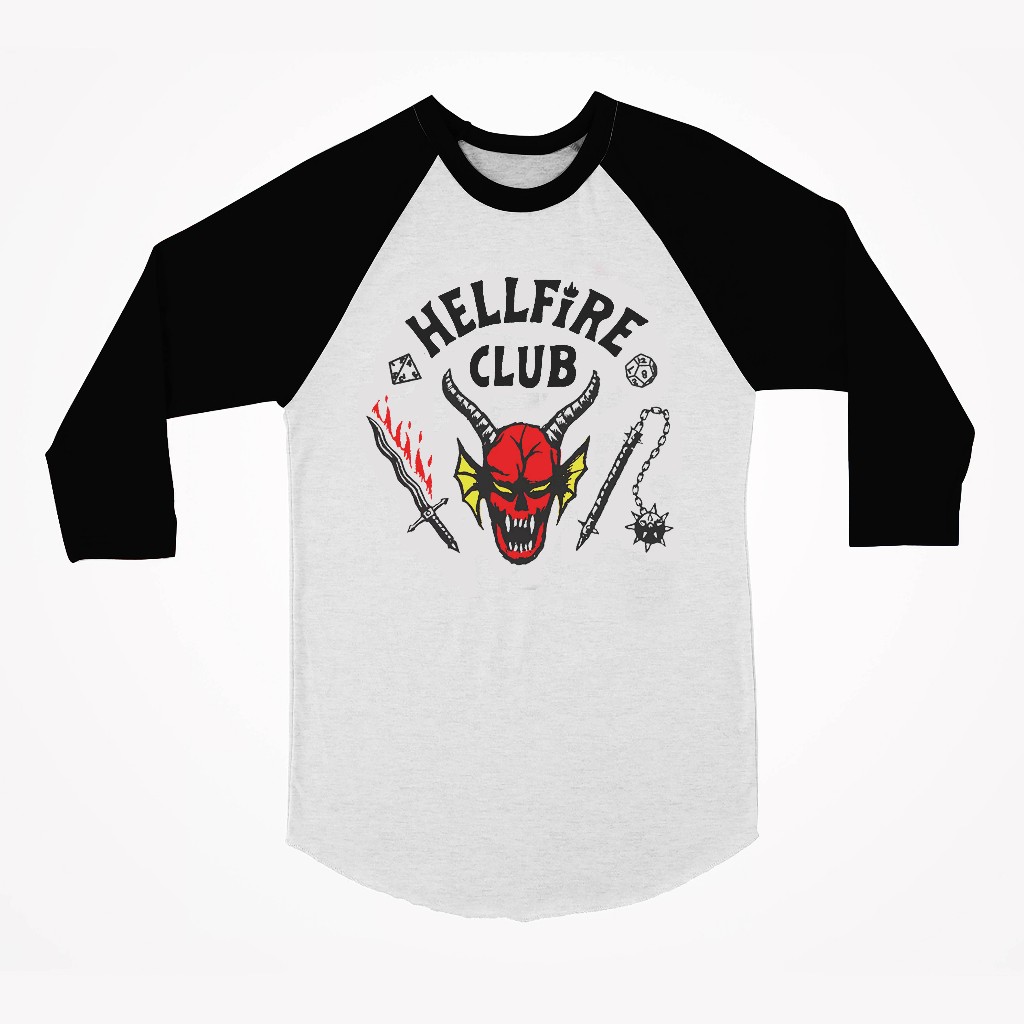HELLFIRE CLUB - STRANGER THINGS RAGLAN 3/4 T-SHIRT
