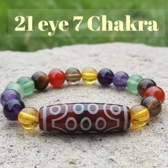 Gelang batu dzi 21 eye 7 cakra