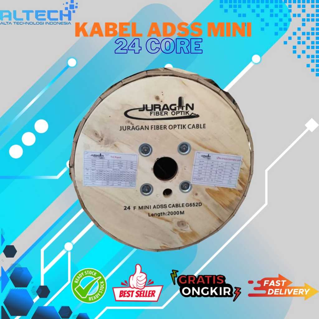 kabel fiber optik 24 core adss 2000m/mini adss 24 core 2km/kabel 24core