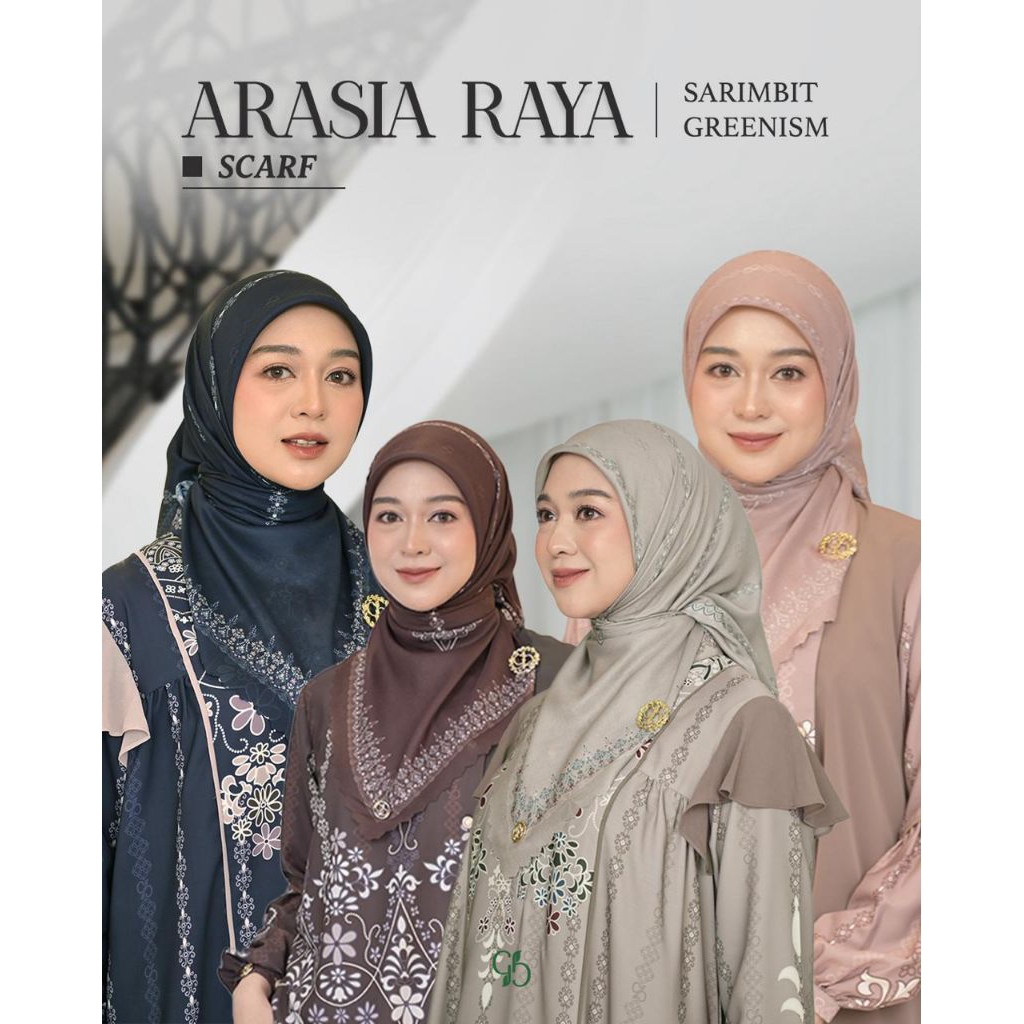 SCARF ARASIA BY GREENISM [ HANYA SCARF/KERUDUNG ] HIJAB VOAL SEGIEMPAT