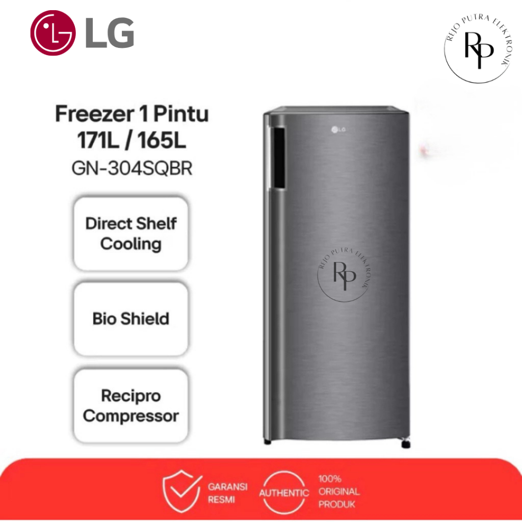 LG STANDING FREEZER 6 RAK 171 LITER GN-304SQBR