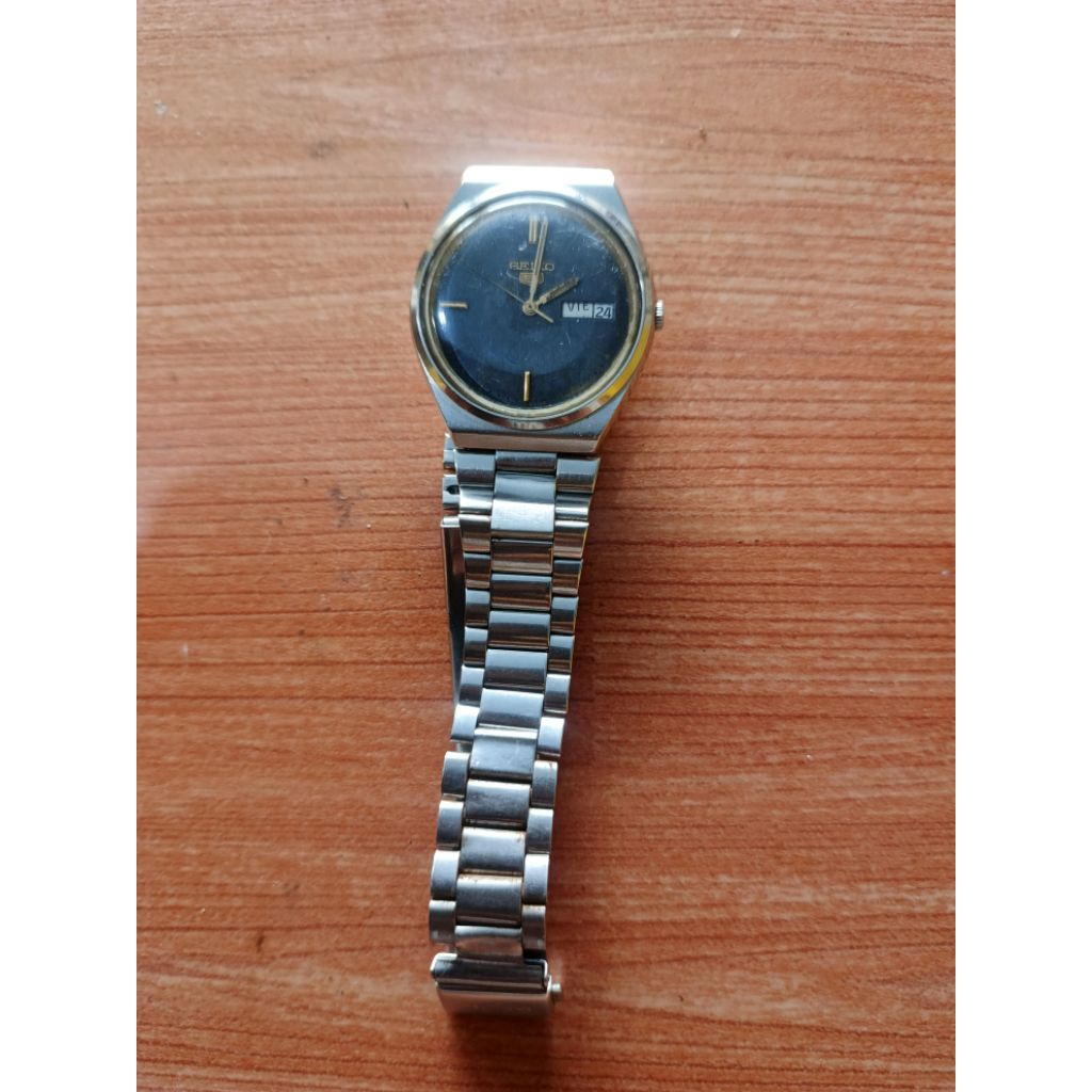 jam tangan jadul cowo seiko 5 vintage otomatis lancar