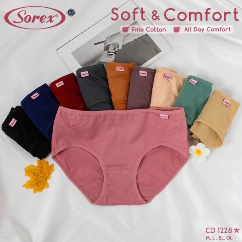 1Pcs_Celana Dalam SOREX (( 1228 )) CD Pakaian Dalam Dewasa Wanita | Jahitan Belakang.