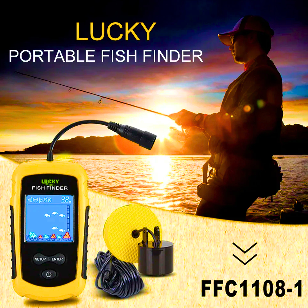 PROMO Alat Pelacak Ikan Pintar di laut Sonar Fish Finder Cable Display kedalaman 100 meter TL8