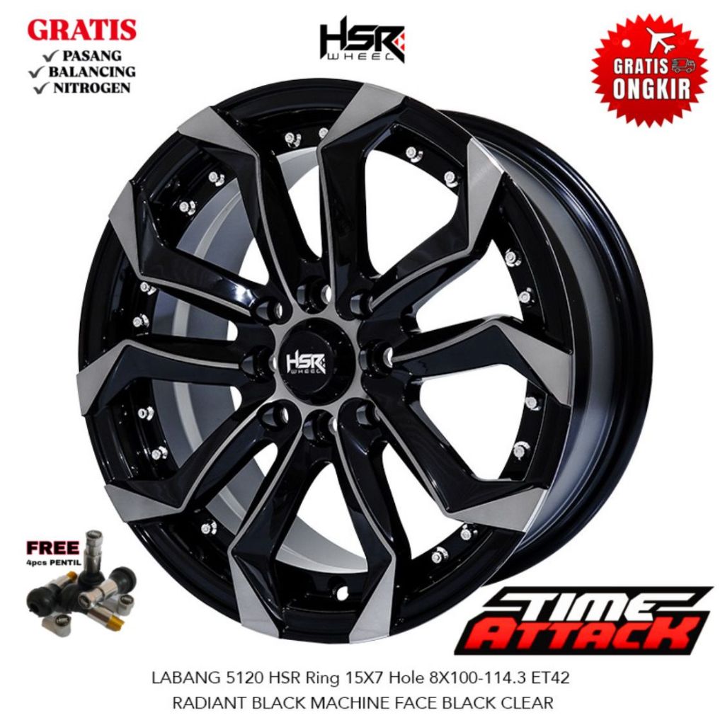 Velg Hsr Labang R15 velg Mobil Xenia Calya Wuling Bingou Jazz Mobilio Confero - TIME ATACK BOGOR