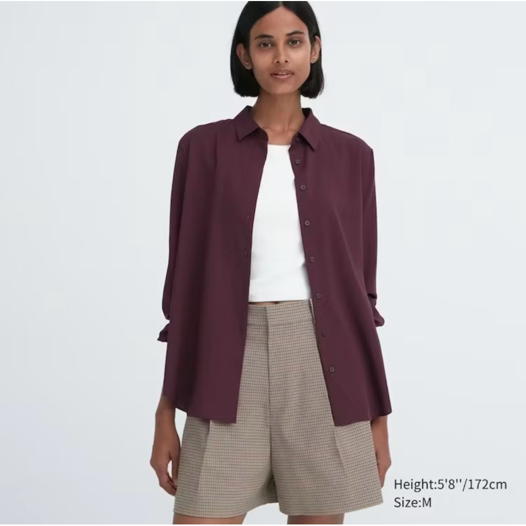 Woman Blouse Rayon Uniqlo