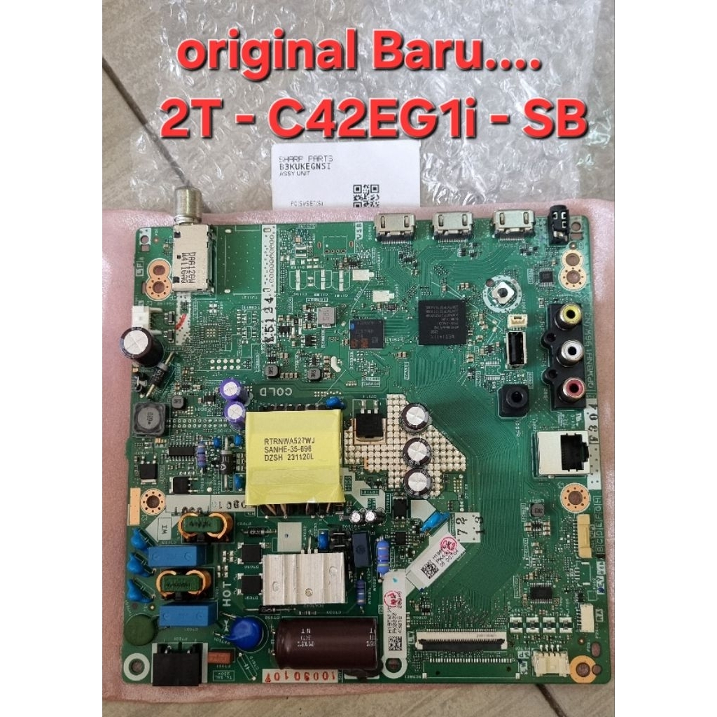 Mainboard / matherboard / mobo / tv led sharp gogle tv / mesin tv sharp gogle tv soundbar / 2T-C42EG