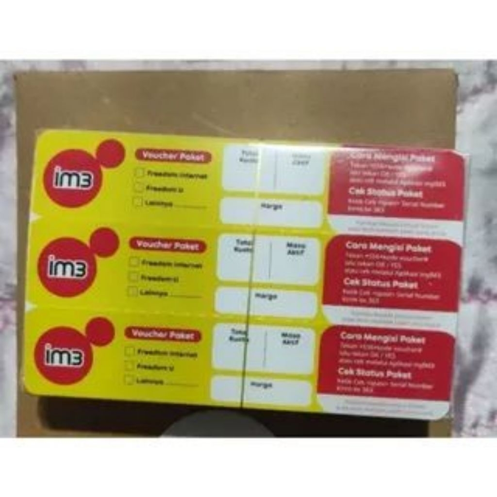 VOUCHER ZERO INDOSAT (KOSONGAN) BAHAN INJECKAN VOUCHER DATA / 150pcs