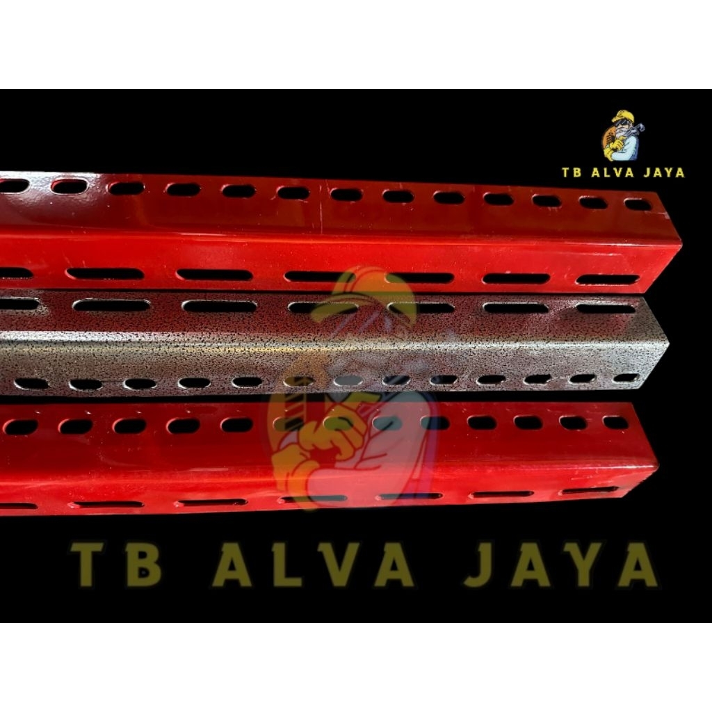 ( 1 Dos ) HPP Besi siku / Rak Siku Lubang / Besi Siku Merah 18 kg