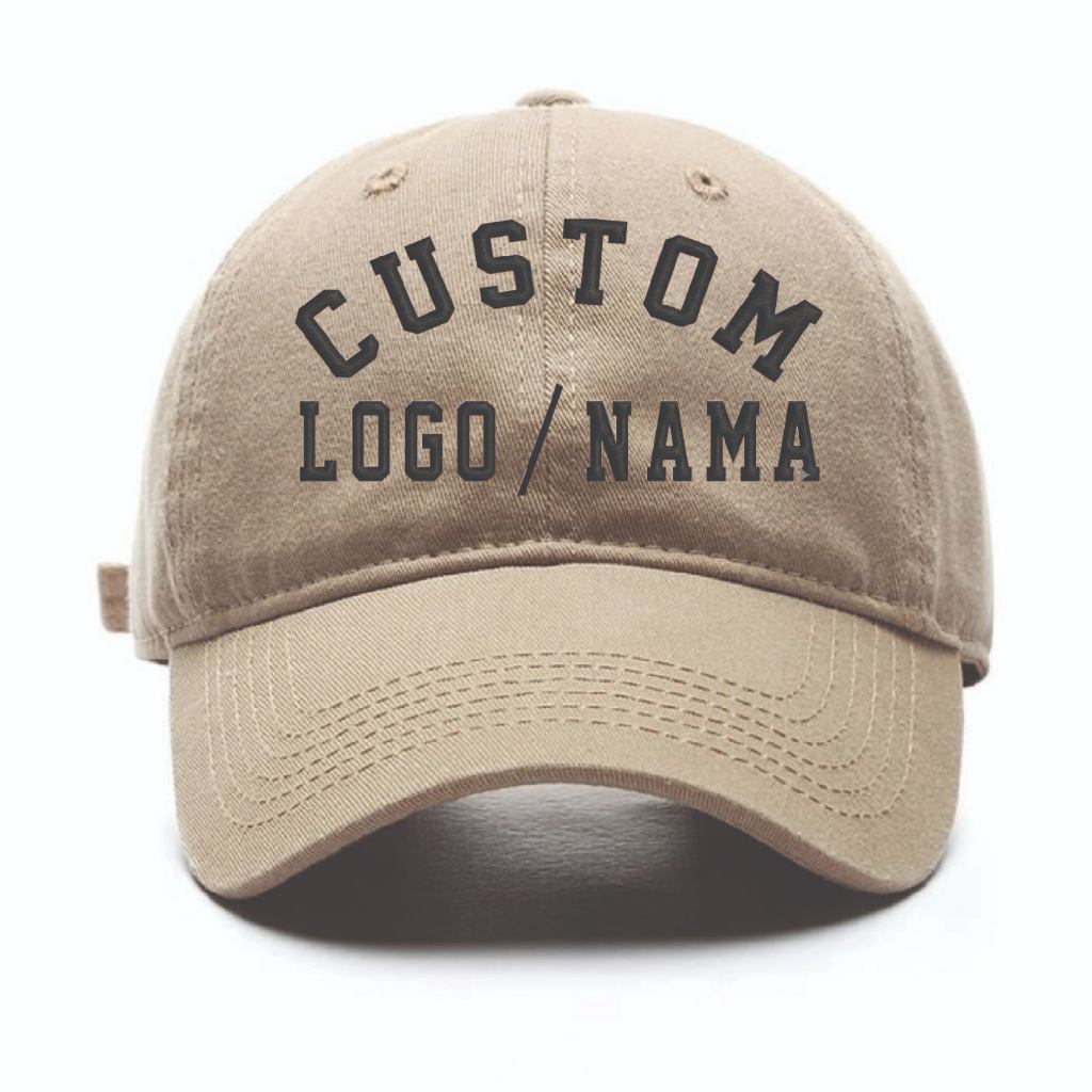 Topi Baseball Custom Bordir Satuan Bahan Rapel Premium Tebal - Bisa Custom Desain Sendiri