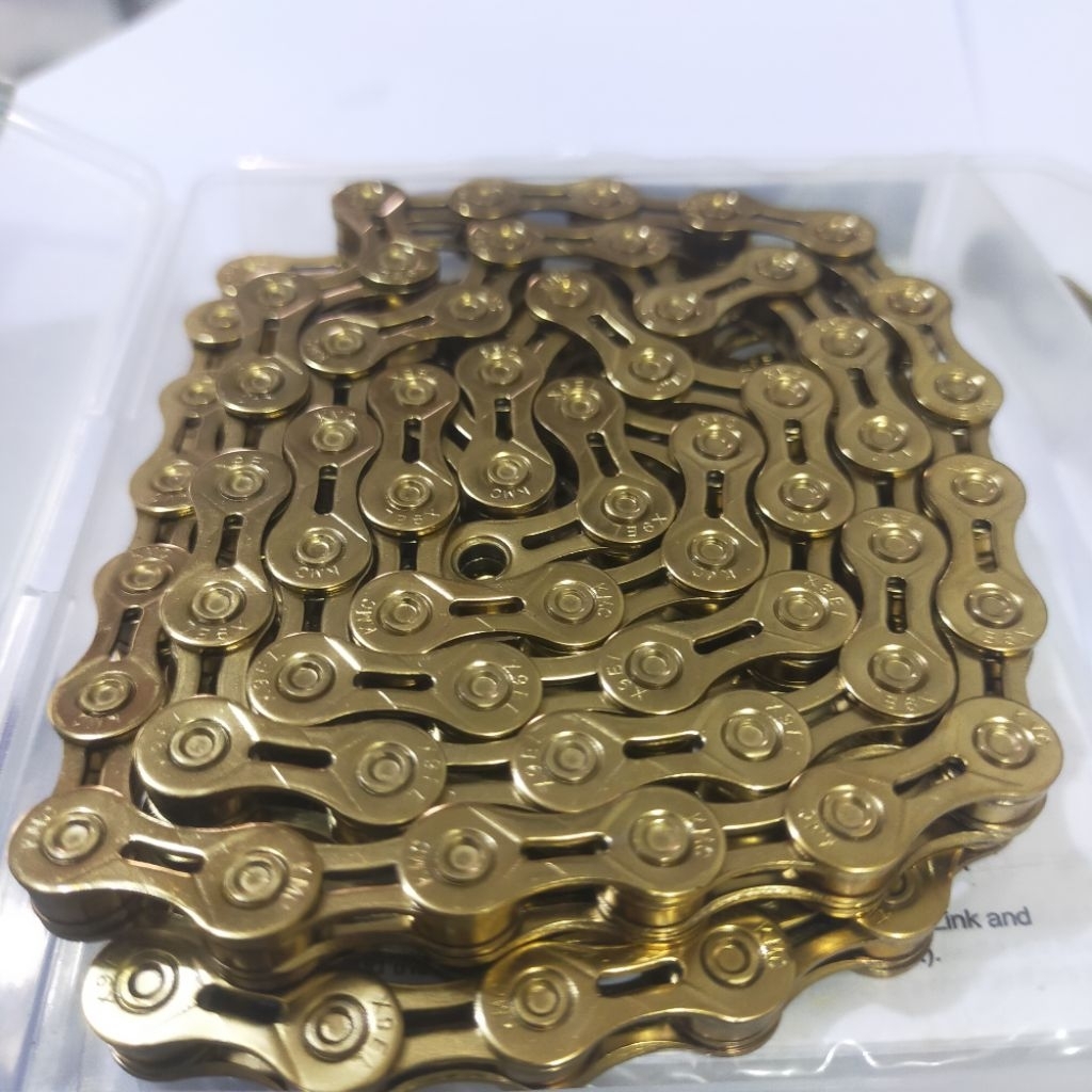 Chain Kmc X9El Gold Hollow Plates Rantai Kmc 9 Speed Warna Gold Co