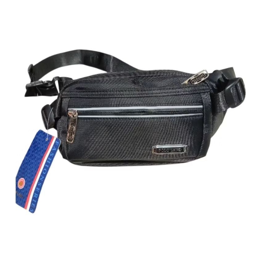 Tas pinggang selempang pria slingbag waistbag 4 ruang merk POLO LAND