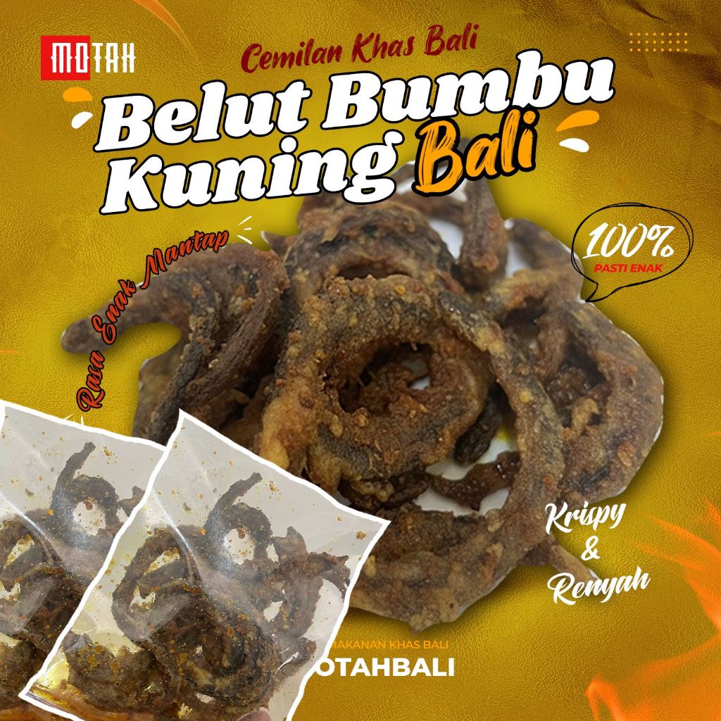 Cemilan Belut Bumbu Bali / Belut Sune Cekuh Khas Bali 1kg / Lindung Goreng Bali 1000gr / Lindung Bas
