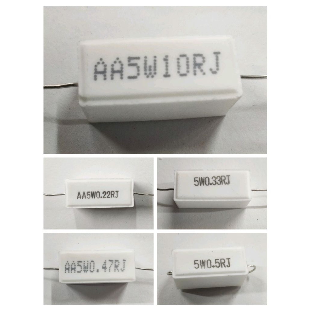 Resistor R Kapur 5W 5 Watt 10 0,5 0,47 0,33 0,22 Ohm