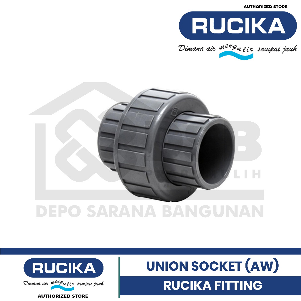 RUCIKA UNION SOCKET AW Fitting PVC untuk Perawatan Mudah & Penyambungan di Ruang Sempit Depo Sarana 