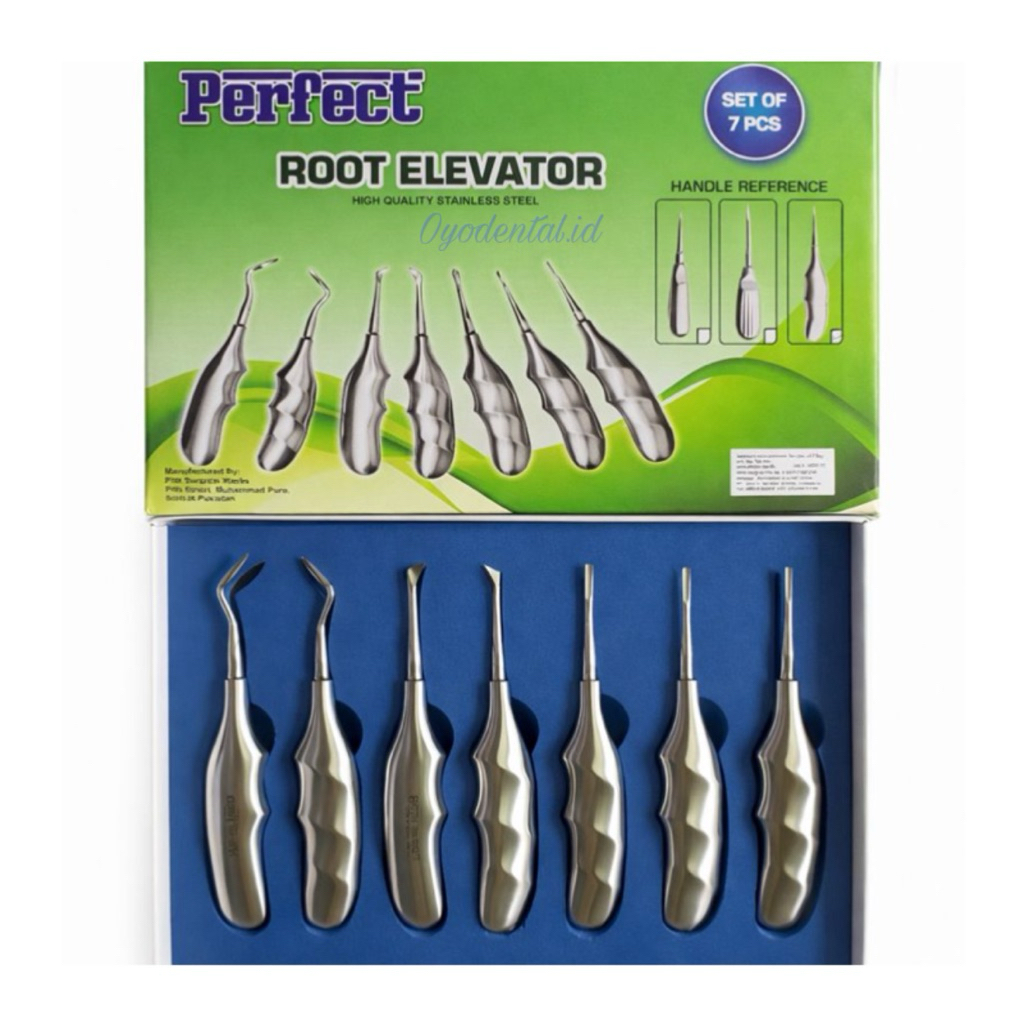 Dental Bein root elevator merk perfect luxator set isi 7 pcs