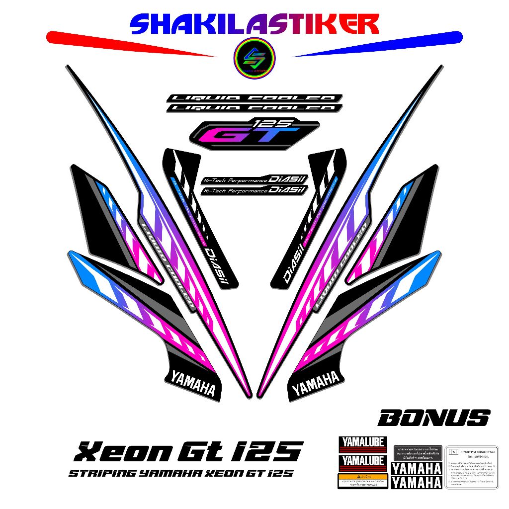 STIKER STRIPING XEON GT 125 MOTIF MULK 02 / STIKER / STICKER / XEON GT 125 / GT / XEON GT / YAMAHA /