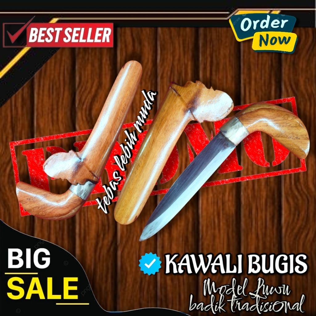 KAWALI BUGIS BADIK TRADISIONAL MODEL LUWU PERKAKAS TANGGUH BERKUALITAS