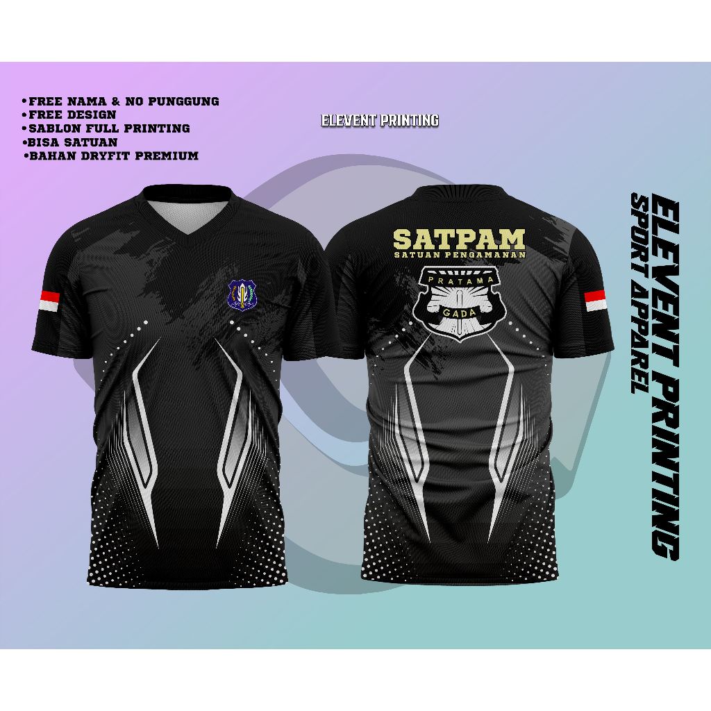 JERSEY SATPAM / KAOS JERSEY SECURITY TERBARU / SERAGAM SATPAM GRATIS PASANG NAMA FULL PRINTING