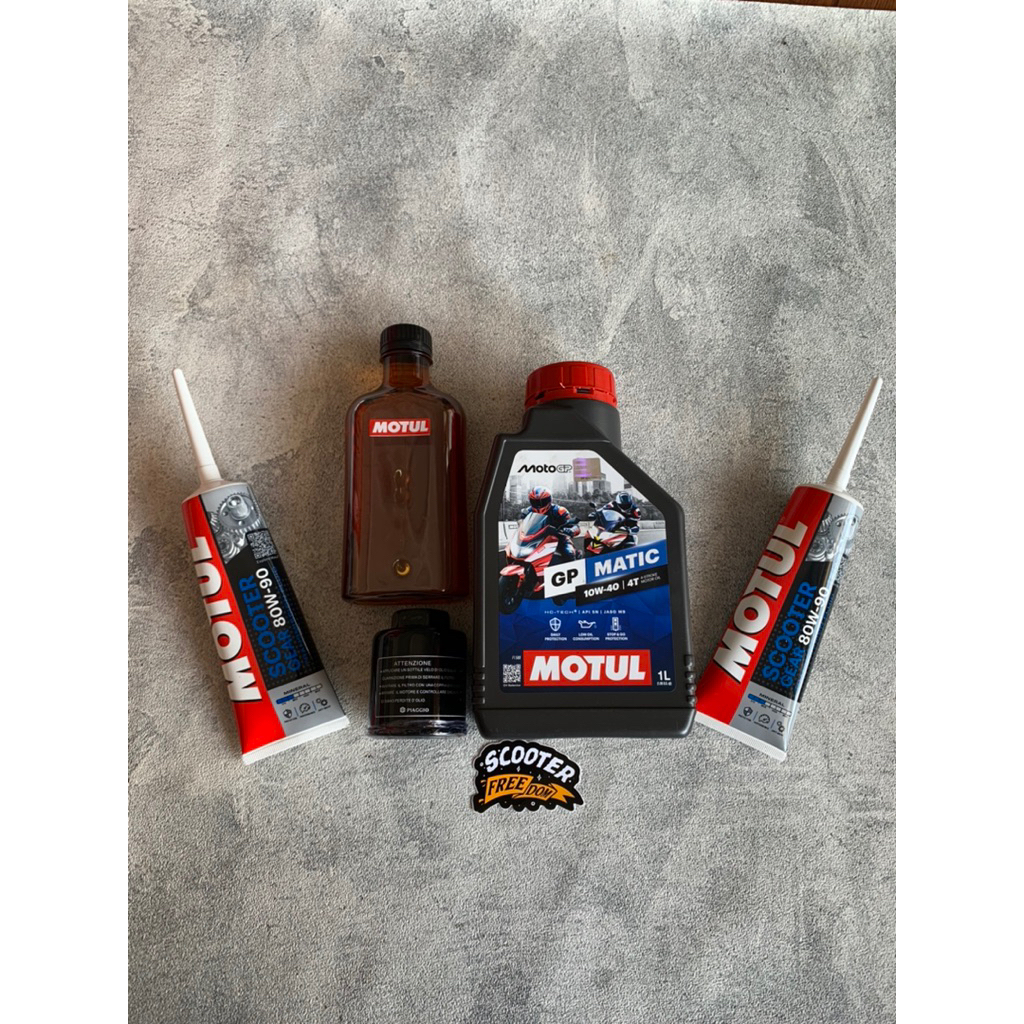 PAKET OLI MESIN VESPA 3V iGet ( Oli mesin Oli Gardan Filter Oli )