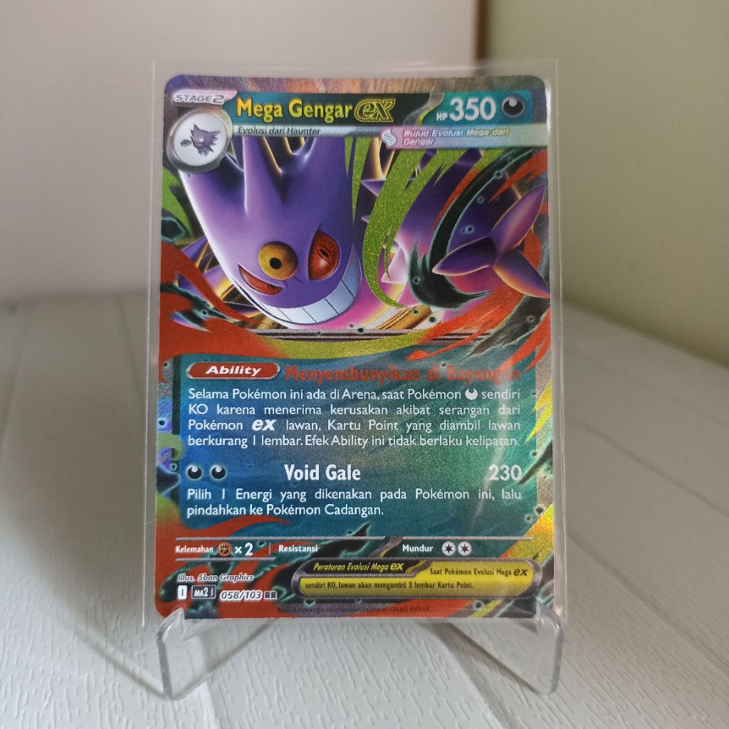 Mega Gengar EX RR Kobaran Biru MA2 058/103 pokemon tcg indonesia