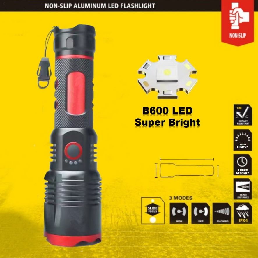 Rodman B600 Alumunium alloy Senter Si Merah Swat Tactical Super Lebar Adventure Jelajah mendaki resq