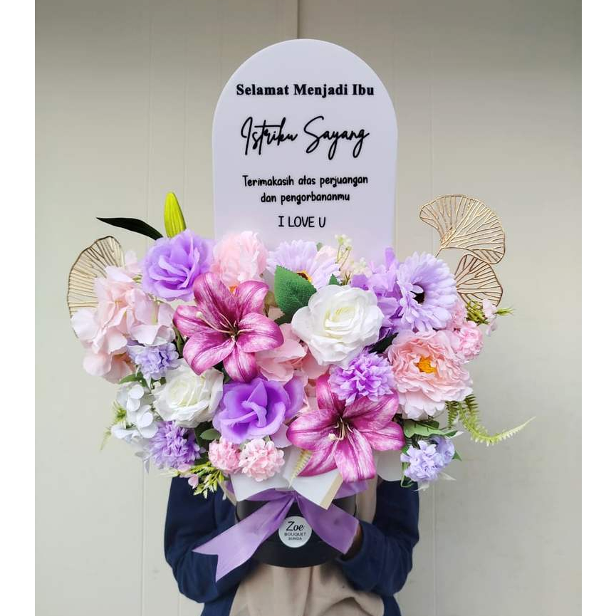 [TIDAK PO] Papan Bunga Akrilik | Bloombox akrilik Flower | Papan bunga grand opening gift | Bloom bo