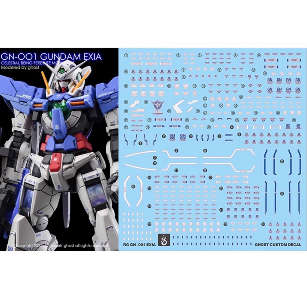 RG 1/144 GUNDAM EXIA WATER DECAL GHOST CUSTOM DECAL
