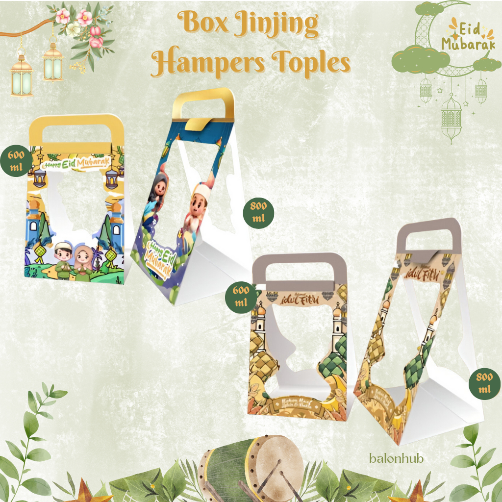 Box Jinjing Toples Tabung | Box Jinjing Toples Idul Fitri | Box Hampers Toples Lebaran 800ml & 600ml