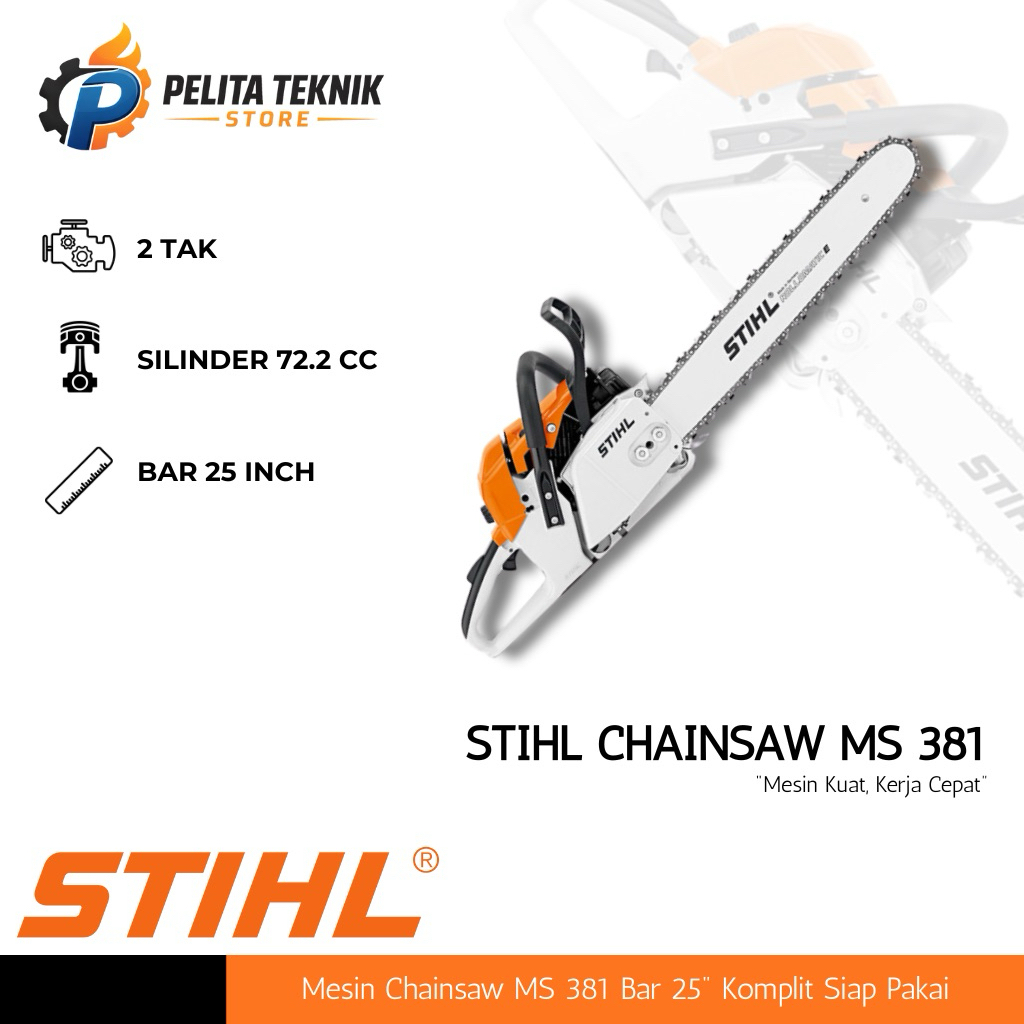 STIHL MS 381 Chainsaw 25 Inch, Bar dan Rantai Komplit
