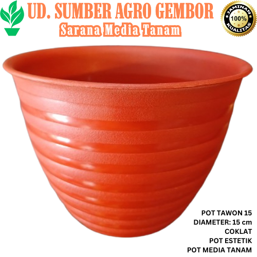 Pot Tawon-15 - Warna: Coklat - Pot Estetik - Pot Media Tanam