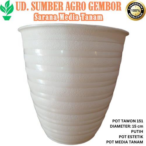 Pot Tawon 151 - Warna: Putih - Pot Estetik - Pot Media Tanam