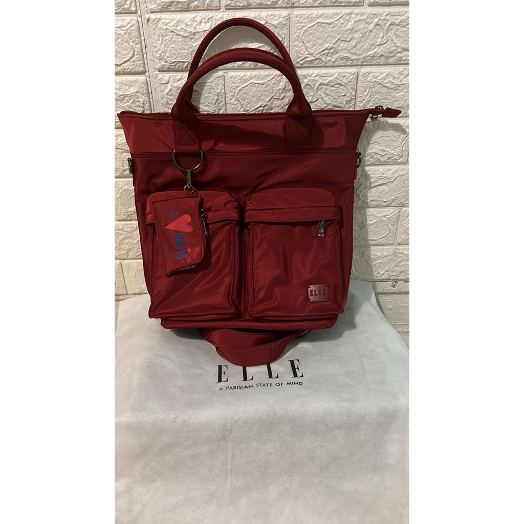 ELLE tas ransel/tali bahu merah