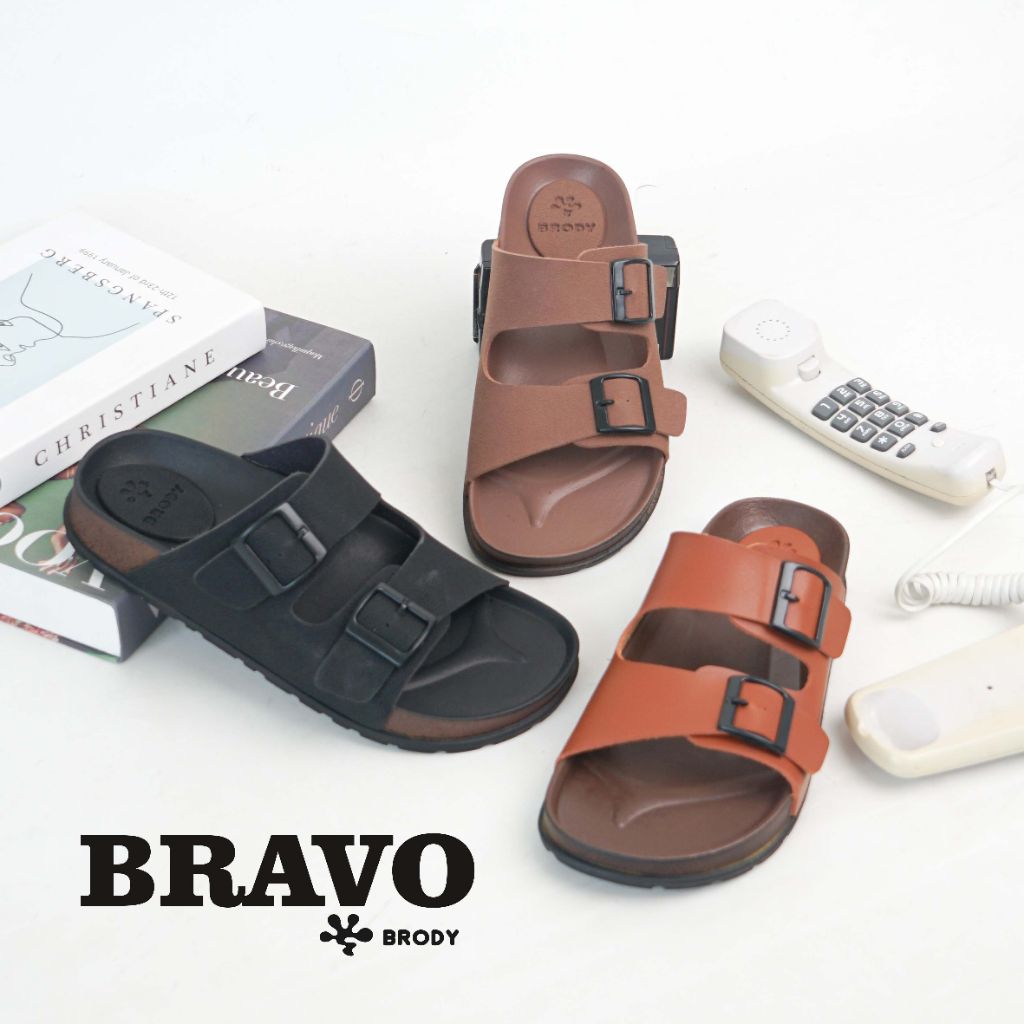 Brody BRAVO Sandal Pria Casual Sandal Slop Ban Dua