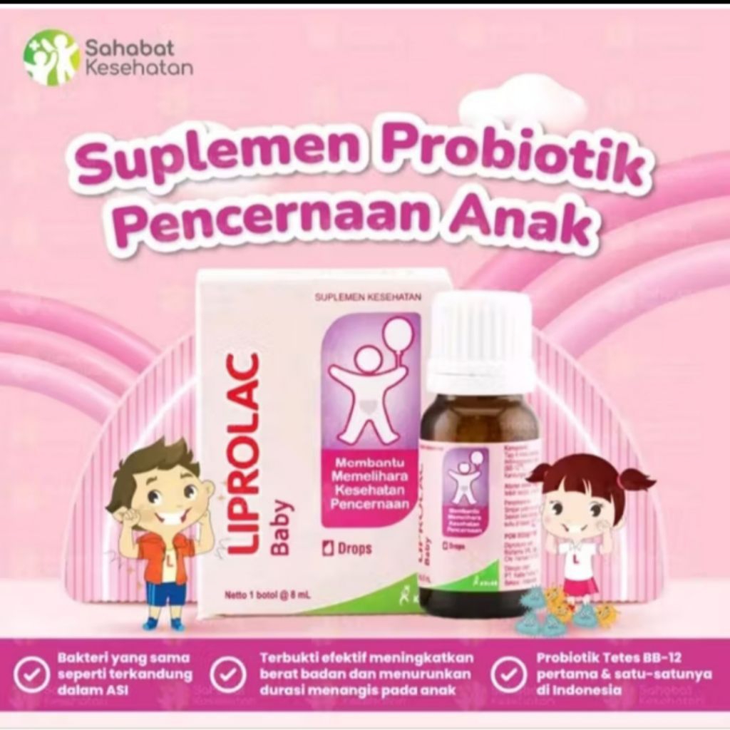 Liprolac Baby Drops 8ml Probiotik & Prebiotik Vitamin B12 Membantu Melancarkan Pencernaan Anak Dan B