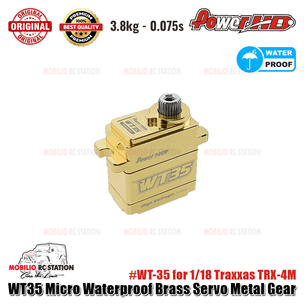 Power HD WT35 Micro Waterproof Brass Servo Metal Gear #WT-35 for 1/18 Traxxas TRX-4M