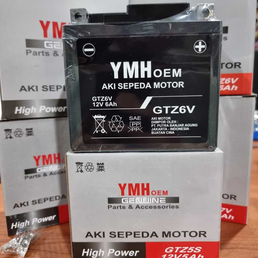 Aki Motor YAMAHA GTZ6V AKI MOTOR KERING YAMAHA GTZ6V - Aki Kering Bebas Perawatan, 12V 6Ah