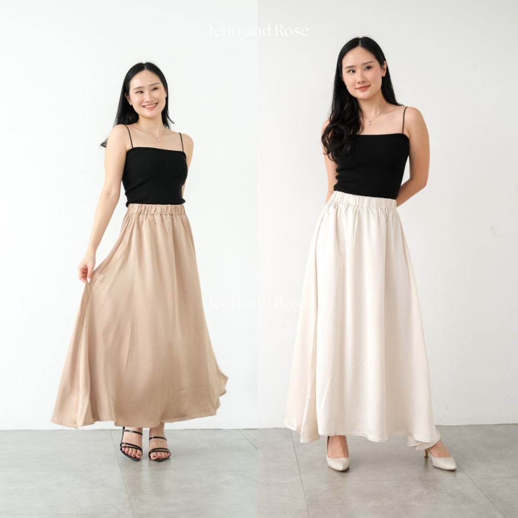 [JENN&ROSE] Rok Satin Layla Model A-Line /Flare