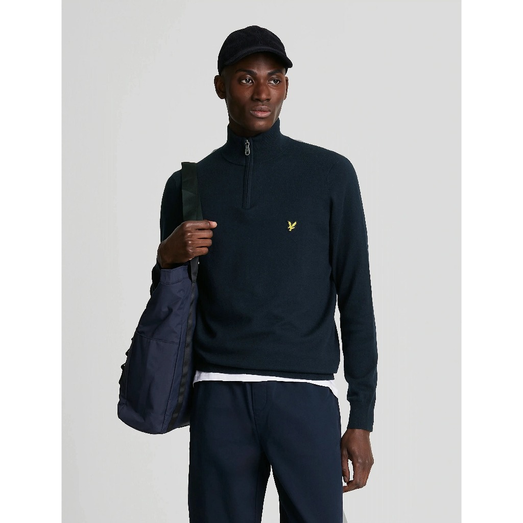 Lyle & Scott Cotton Quarter Zip Jumper (Navy) Original