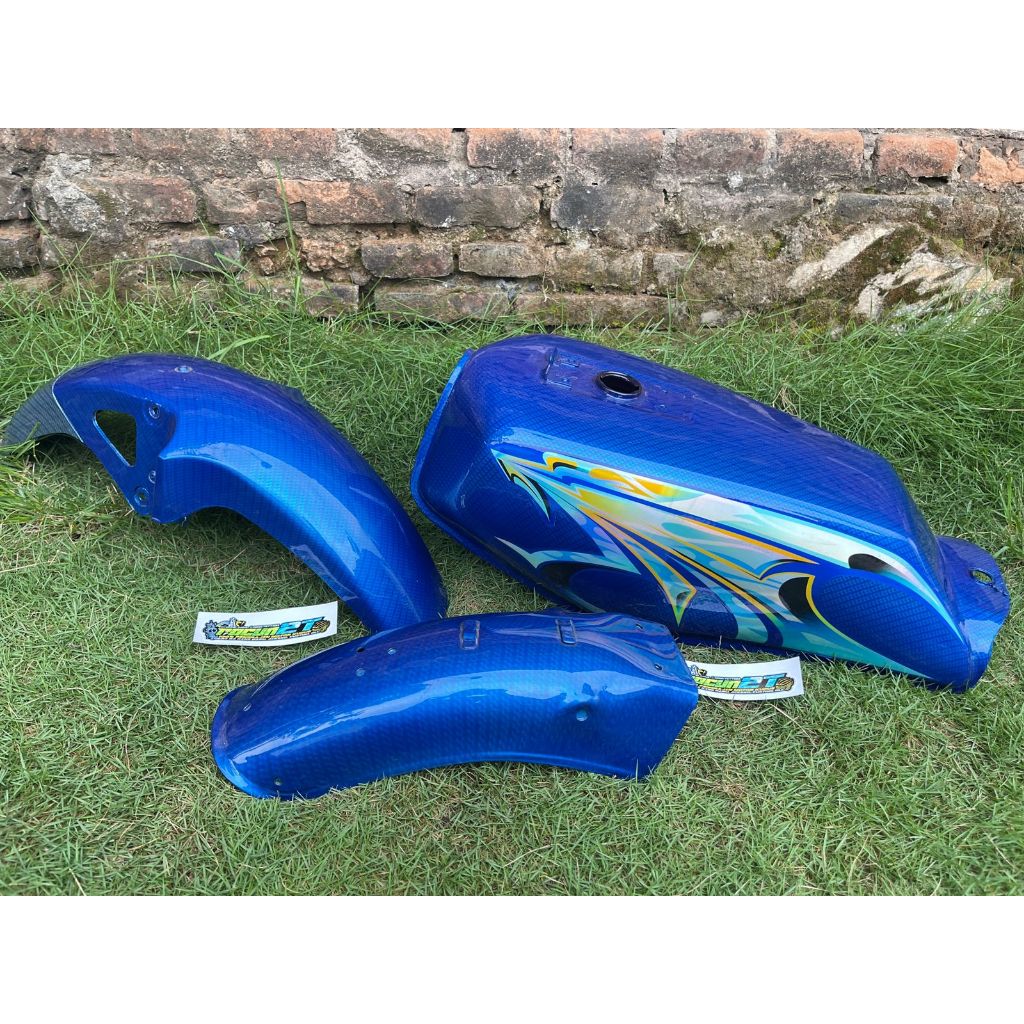 BODY SET RX KING 2007 BIRU STRIPING HOLOGRAM