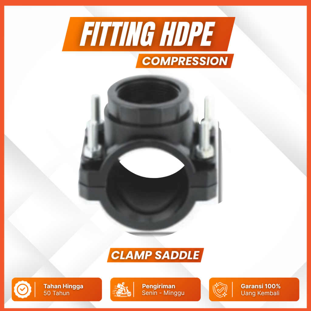 Clamp Saddle HDPE 1 x 1'' Inch | Sambungan Pipa Hdpe 32 x 32 mm | Distributor Resmi