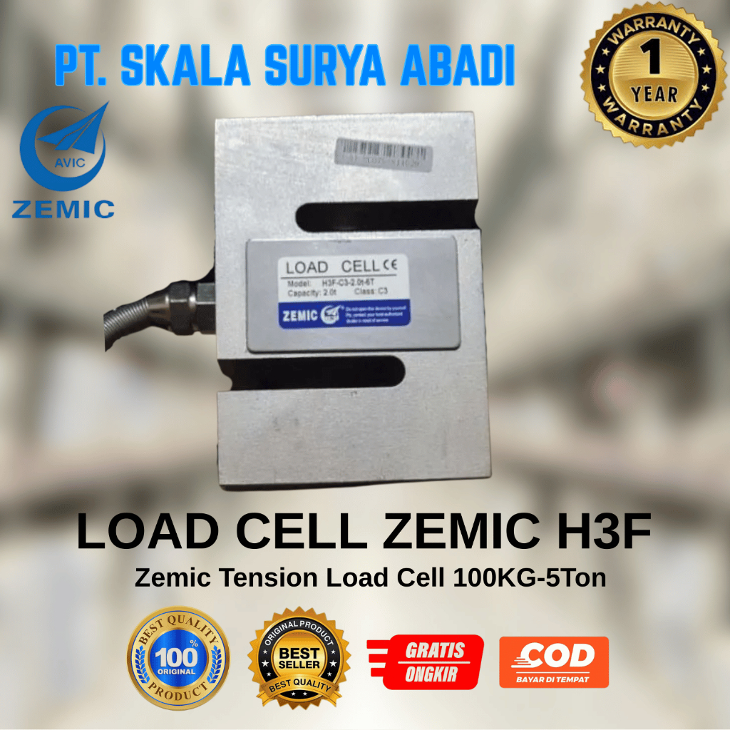 Load Cell ZEMIC H3F Cap 100Kg-5Ton /Tension Load Cell / Load Cell Tarik /Load Cell Type S