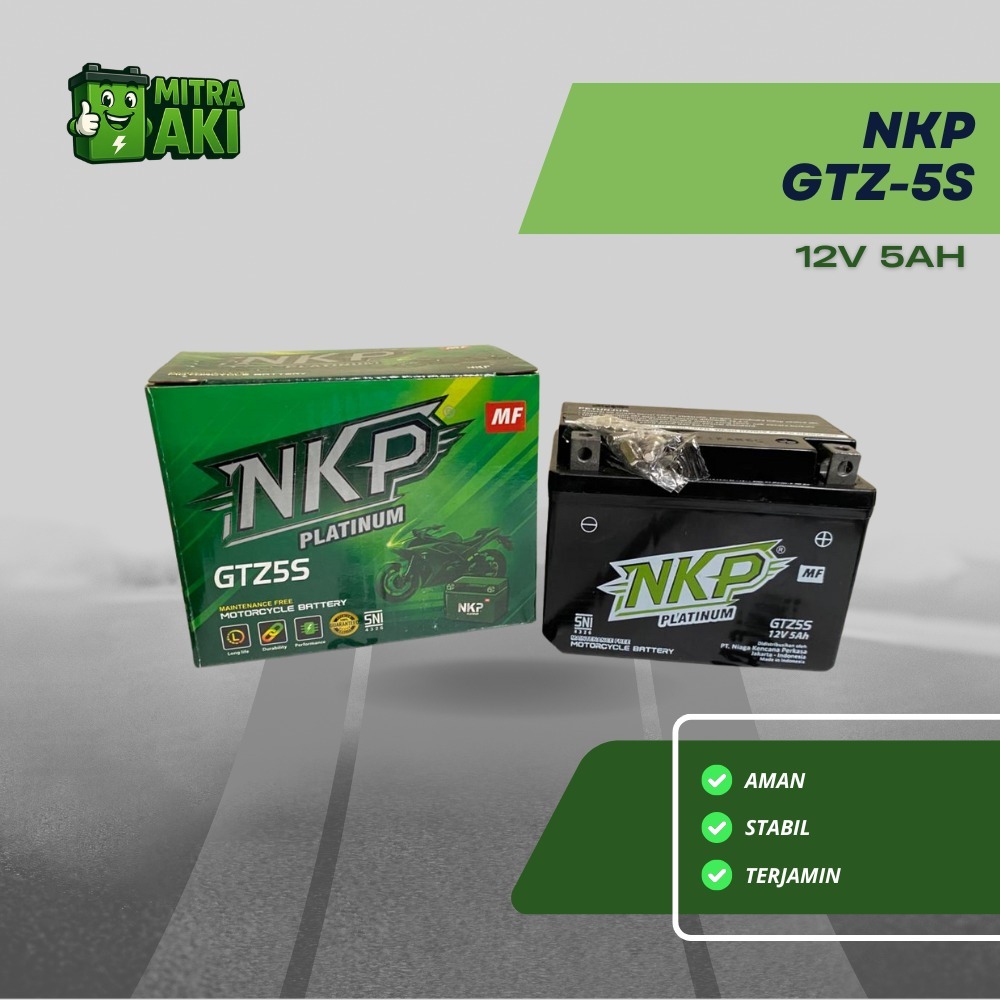 Aki Motor Beat Xeon Vixion Aki Kering, Merk : NKP GTZ-5S MF