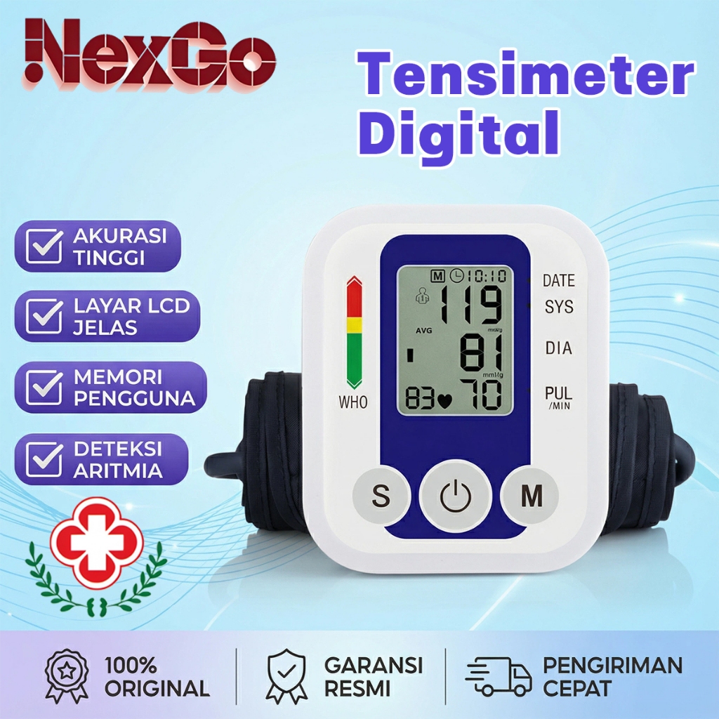 Monitor tekanan darah elektronik Rumah tensi darah digital Tekanan Harian alat cek tensi darah digit