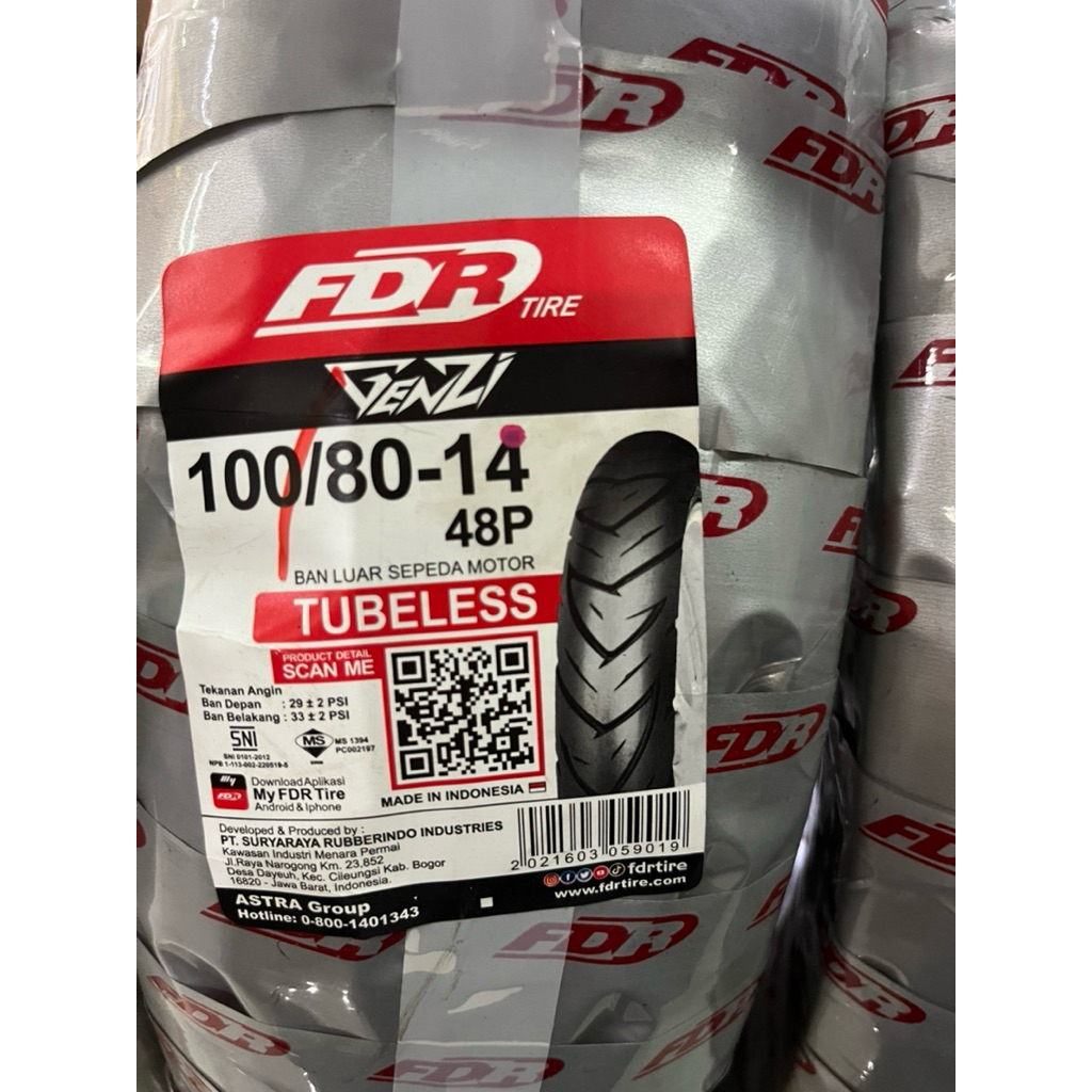 Ban Luar Ring 14 FDR 100/80-14 Genzi (Tubeless)