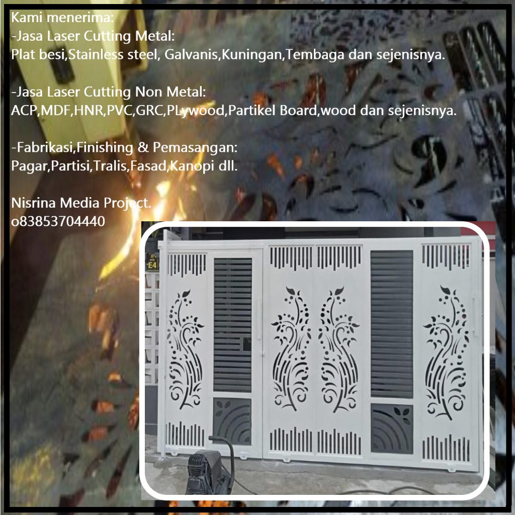 Pintu Gerbang Laser Cutting Ornamen Modern Minimalis