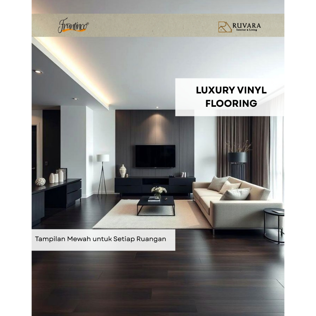 Luxury Vinyl Flooring Premium 3mm | Motif Kayu Marmer Concrete | Lantai Vinyl Tahan Lama
