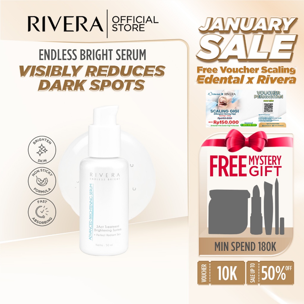 Rivera Endless Bright Advanced Brightening Serum (DP 3) - Serum Niacinamide mencerahkan kulit kusam