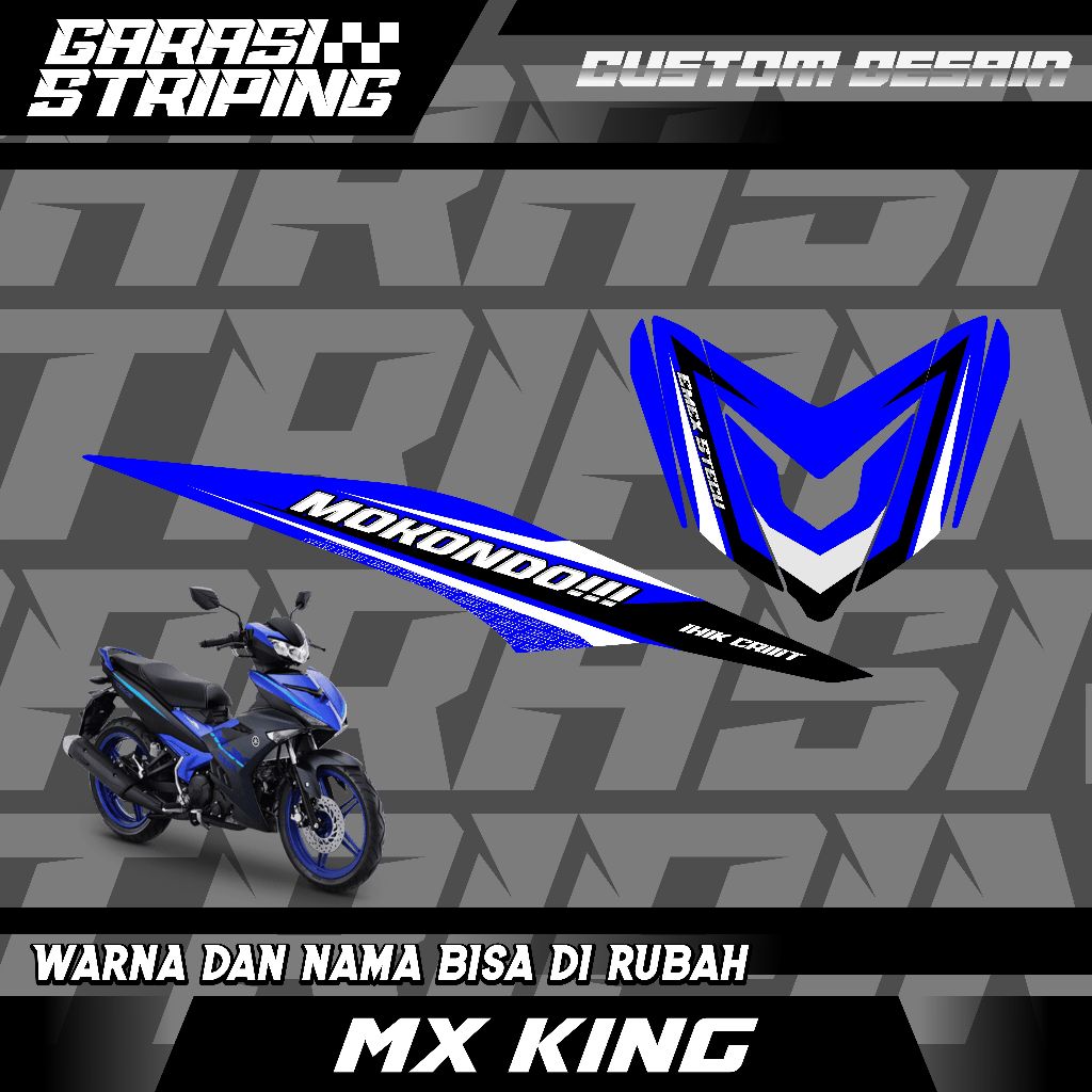 STRIPING CUSTOM VARIASI TRANSPARAN BODY BELAKANG DADA MX KING STICKER VARIASI MOTIF TERBARU KEREN BI